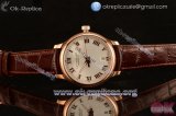 Chopard L.U.C Miyota 9015 Automatic White Dial with Rose Gold Case Roman Numeral Markers and Brown Leather Strap - 1:1 Origianl