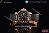 Rolex Yachtmaster 40 Clone Rolex 3135 Automatic Rose Gold Case with Black Dial Black Rubber Strap and Stick Markers - 1:1 Origianl