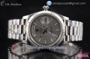 Rolex Day-Date Clone Rolex 3255 Automatic Steel Case with Gray Dial Stick Markers and Stainless Steel Bracelet (AAAF)