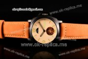 Panerai Firenze 1860 PAM 763 Asia Automatic PVD Case with Beige Dial Arabic Numeral Markers and Brown Leather Strap