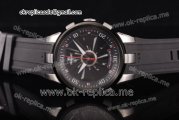 Perrelet Turbine XL Toxic Asia Automatic Steel Case with Black/White Rotating Dial Stick/Arabic Numeral Markers and Black Rubber Strap
