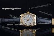 Rolex Sky-Dweller Asia 2813 Automatic Gold Case with White Dial and Numeral Markers