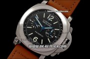 Panerai PAM 212 Luminor Titanium Lemania Hand Wind Movement Tantalium Case with Green Markers-Black Dial and Brown Leather Strap