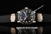 Ulysse Nardin Maxi Marine Automatic Movement Steel Case with Black Dial and White Stick Marker-Black Rubber Strap