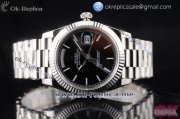 Rolex Day-Date Swiss ETA 2836 Automatic Steel Case with Black Dial Stick Markers and Stainless Steel Bracelet (BP)
