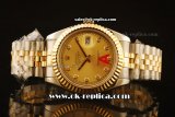 Rolex Datejust II Oyster Perpetual Swiss ETA 2836 Automatic Two Tone with Gold Dial - Diamond Markers