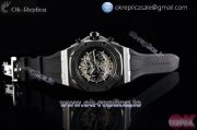 Audemars Piguet Royal Oak Offshore Tourbillon Chronograph Miyota Quartz Steel Case with Skeleton Dial Stick Markers and Black Rubber Strap