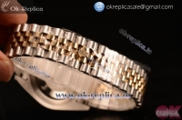 Rolex Datejust 37mm Swiss ETA 2836 Automatic Yellow Gold Case with White Dial Stick Markers and Two Tone Bracelet (BP)