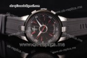 Perrelet Turbine XL Vegas Asia Automatic Steel Case with Black/Red Rotating Dial Stick/Arabic Numeral Markers and Black Rubber Strap