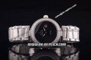 Omega Ladymatic 2813 Automatic Full Steel with Diamond Bezel- Black Supernova Motif Dial