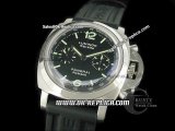 Panerai PAM 253 Luminor Chrono Regatta Flyback Swiss ETA 7750 Automatic Movement Steel Case with Black Dial and Black Rubber Strap