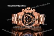 Invicta Orignial Excursion Chrono Swiss Ronda 5040 D Quartz Full Rose Gold with Black Dial and Arabic Numeral Markers