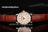 Patek Philippe Calatrava Swiss ETA 2824 Automatic Steel Case with White Dial Stick Markers and Brown Leather Strap