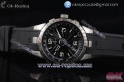 Perrelet Turbine Pilot Asia Automatic Steel Case with Black Dial Arabic Numeral Markers and Black Rubber Strap