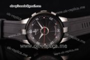 Perrelet Turbine XL Asia Automatic Steel Case Black/Grey Rotating Dial Stick/Arabic Numeral Markers Black Rubber Strap