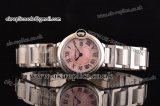 Cartier Ballon Bleu Small Swiss Quartz Steel Case with Pink MOP Dial Roman Markers and Steel Strap