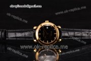 Vacheron Constantin Malte Swiss ETA 2824 Automatic Yellow Gold Case With Black Dial Diamonds Markers and Black Leather Strap