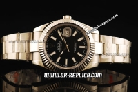 Rolex Datejust II Oyster Perpetual Swiss ETA 2836 Automatic Movement Full Steel with Black Dial and White Stick Markers