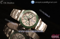 Rolex Daytona Swiss Valjoux 7750 Automatic Chrono 316L Steel Case with White Dial Stick Markers and Steel Bracelet Ceramic Bezel(BP)