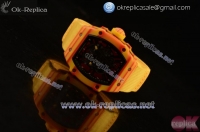 Richard Mille RM027-03 Miyota 9015 Automatic Rubber/PVD Case Skeleton Dial Yellow Nylon Strap