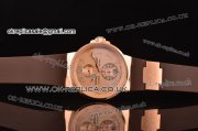 Ulysse Nardin Marine Chronometer Manufacture Asia ST25 Automatic Movement Rose Gold Case with Pink Dial and Brown Rubber Strap