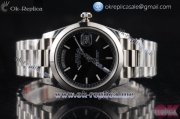 Rolex Day-Date Clone Rolex 3255 Automatic Steel Case with Black Dial Stick Markers and Stainless Steel Bracelet (AAAF)