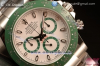 Rolex Daytona Swiss Valjoux 7750 Automatic Chrono 316L Steel Case with White Dial Stick Markers and Steel Bracelet Ceramic Bezel(BP)