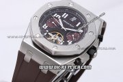Audemars Piguet Royal Oak Tourbillon Automatic Movement Brown Dial with White Numeral Marker and Brown Rubber Strap