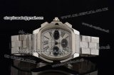 Cartier Roadster Chrono Swiss Valjoux 7753 Automatic Steel Case with White Dial and Roman Marker 1:1 Original