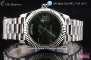 Rolex Day-Date Clone Rolex 3255 Automatic Steel Case with Green Dial Stick Markers and Stainless Steel Bracelet (AAAF)