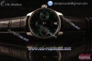 IWC Portuguese Automatic Clone IWC 52010 Automatic Steel Case with Green Dial Black Leather Strap and Arabic Numeral Markers (AAAF)