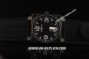 Bell&Ross BR 03-92 Asia 4813 Automatic Movement ETA Case with Black Nylon Strap and Black Dial-White Markers