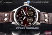 IWC Big Pilot Double Tourbillon Asia ST28 Automatic Steel Case with Brown Dial Stick/Arabic Numeral Markers and Brown Leather Strap (BP)