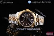 Rolex Datejust II Clone Rolex 3135 Automatic Yellow Gold/Steel Case with Brown Dial Stick Markers and Two Tone Bracelet (BP)