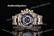 Invicta Orignial Excursion Chrono Swiss Ronda 5040 D Quartz Full Steel with Dark Blue Dial and Arabic Numeral Markers