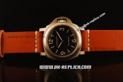 Panerai PAM 112 Luminor Base Swiss ETA 6497 Manual Winding Titanium Case with Black Dial and Brown Leather Band-1:1 Original