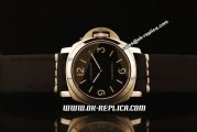 Panerai PAM 112 Luminor Base Logo Swiss ETA 6497 Manual Winding Steel Case with Black Leather Strap - 1:1 Original