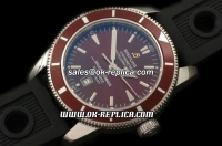 Breitling SuperOcean Heritage Swiss ETA 2824 Automatic Movement Silver Case with Brown Bezel-Brown Dial and Black Rubber Strap