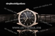 Omega Constellation Globemaster Co-Axial Master Chronometer Clone Omega 8901 Automatic Steel Case with Black Dial Stick Markers and Black Leather Strap