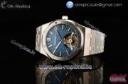 Audemars Piguet Royal Oak Tourbillon Swiss Tourbillon Manual Winding Steel Case with Blue Dial Stick Markers and Steel Bracelet