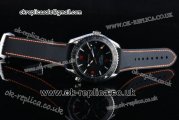 Omega Seamaster Planet Ocean Asia 2813 Automatic with GMT Steel Case with Black Dial Black Bezel and Black Rubber Strap