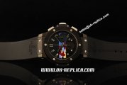 Hublot Big Bang Swiss Valjoux 7750 Automatic Movement PVD Case with Black Dial and Ceramic Bezel - Black Rubber Strap