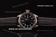 IWC Big Pilot 5002 Power Reserve 7 Days Automatic Silver Case with Black Dial and Number Markers