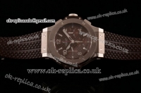 Hublot Big Bang Chrono Clone HUB4100 Automatic Steel Case with Brown Dial and Brown Rubber Strap