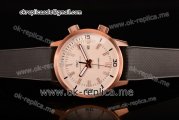 IWC Aquatimer Vintage 1967 Asia Automatic Rose Gold Case with White Dial Stick Markers and Black Rubber Strap