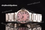 Cartier Ballon Bleu Medium Swiss Quartz Steel Case with Pink MOP Dial Roman Markers