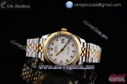 Rolex Datejust II Clone Rolex 3135 Automatic Yellow Gold/Steel Case with White Dial Diamonds Markers and Two Tone Bracelet (BP)