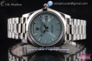 Rolex Day-Date Clone Rolex 3255 Automatic Steel Case with Blue Dial Stick Markers and Stainless Steel Bracelet (AAAF)